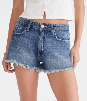 Aeropostale Curvy High-Rise Denim Shorty Shorts