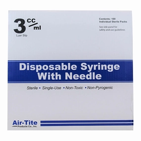 Air-Tite Luer Slip Syringes with Needles, 100 Count soft chew treat,chewy dog snacks,tender bites for dogs