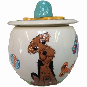 Airedale Terrier 2 Dog Treat Jar pet apparel,dog hoodie,fashionable pet wear
