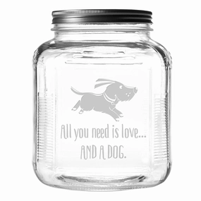 All You Need Dog Treat Jar With Brushed Lid pet apparel,dog hoodie,fashionable pet wear