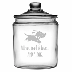All You Need Glass Dog Treat Jar pet apparel,dog hoodie,fashionable pet wear