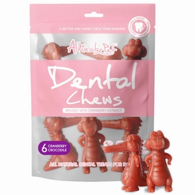 Altimate Pet Cranberry Crocodile Dental Dog Treats 6pc dog dental snacks,dental bones for dogs,dog oral sticks
