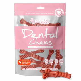 Altimate Pet Cranberry Toothbrush Medium Dental Dog Treats 9pc dog dental snacks,dental bones for dogs,dog oral sticks