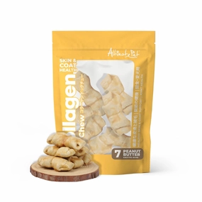 Altimate Pet Dog Collagen Chews Healthy Skin & Coat - Peanut Butter Knotted Bone 7pcs dental dog chews,vet approved chews,teeth cleaning treats