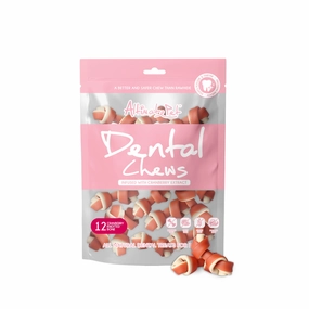 Altimate Pet Dog Dental Chews Infused with Cranberry Extract - Knotted Bone 12pcs dental dog chews,vet approved chews,teeth cleaning treats