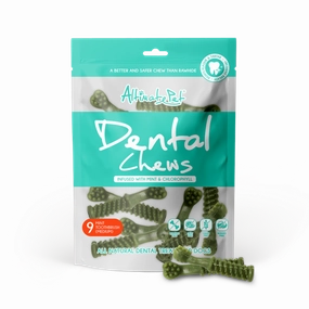 Altimate Pet Dog Dental Chews Infused with Mint & Chlorophyll - Mint Toothbrush Medium 9pcs dental dog chews,vet approved chews,teeth cleaning treats