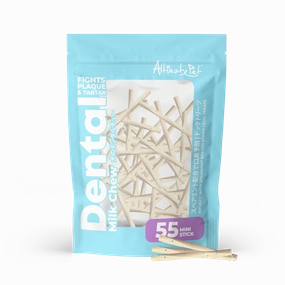 Altimate Pet Dog Dental Chews Infused with Spearmint Breath Strips - Milk Mini Stick 55pcs dental dog chews,vet approved chews,teeth cleaning treats