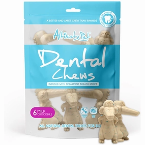 Altimate Pet Milk & Spearmint Crocodile Dental Dog Treats 6pc dog dental snacks,dental bones for dogs,dog oral sticks