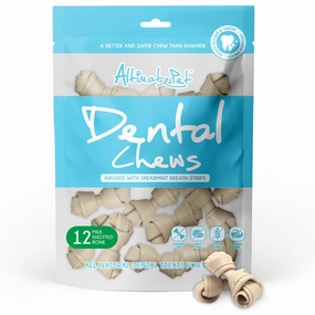 Altimate Pet Milk & Spearmint Knotted Bone Dental Dog Treats 12pc dog dental snacks,dental bones for dogs,dog oral sticks