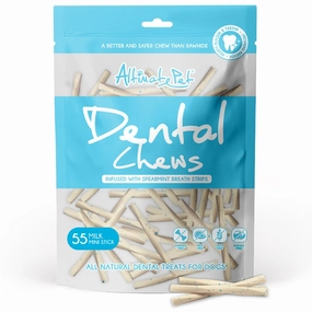 Altimate Pet Milk & Spearmint Mini Stick Dental Dog Treats 55pc dog dental snacks,dental bones for dogs,dog oral sticks