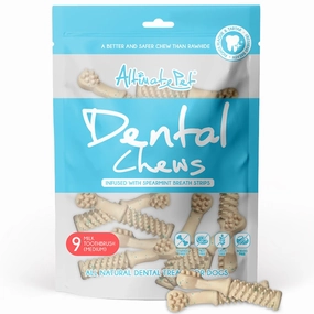 Altimate Pet Milk & Spearmint Toothbrush Medium Dental Dog Treats 9pc dog dental snacks,dental bones for dogs,dog oral sticks