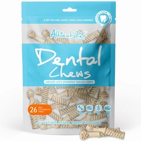 Altimate Pet Milk & Spearmint Toothbrush Mini Dental Dog Treats 26pc dog dental snacks,dental bones for dogs,dog oral sticks