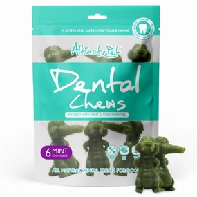 Altimate Pet Mint & Chlorophyll Crocodile Dental Dog Treats 6pc dog dental snacks,dental bones for dogs,dog oral sticks