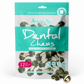 Altimate Pet Mint & Chlorophyll Knotted Bone Dental Dog Treats 12pc dog dental snacks,dental bones for dogs,dog oral sticks
