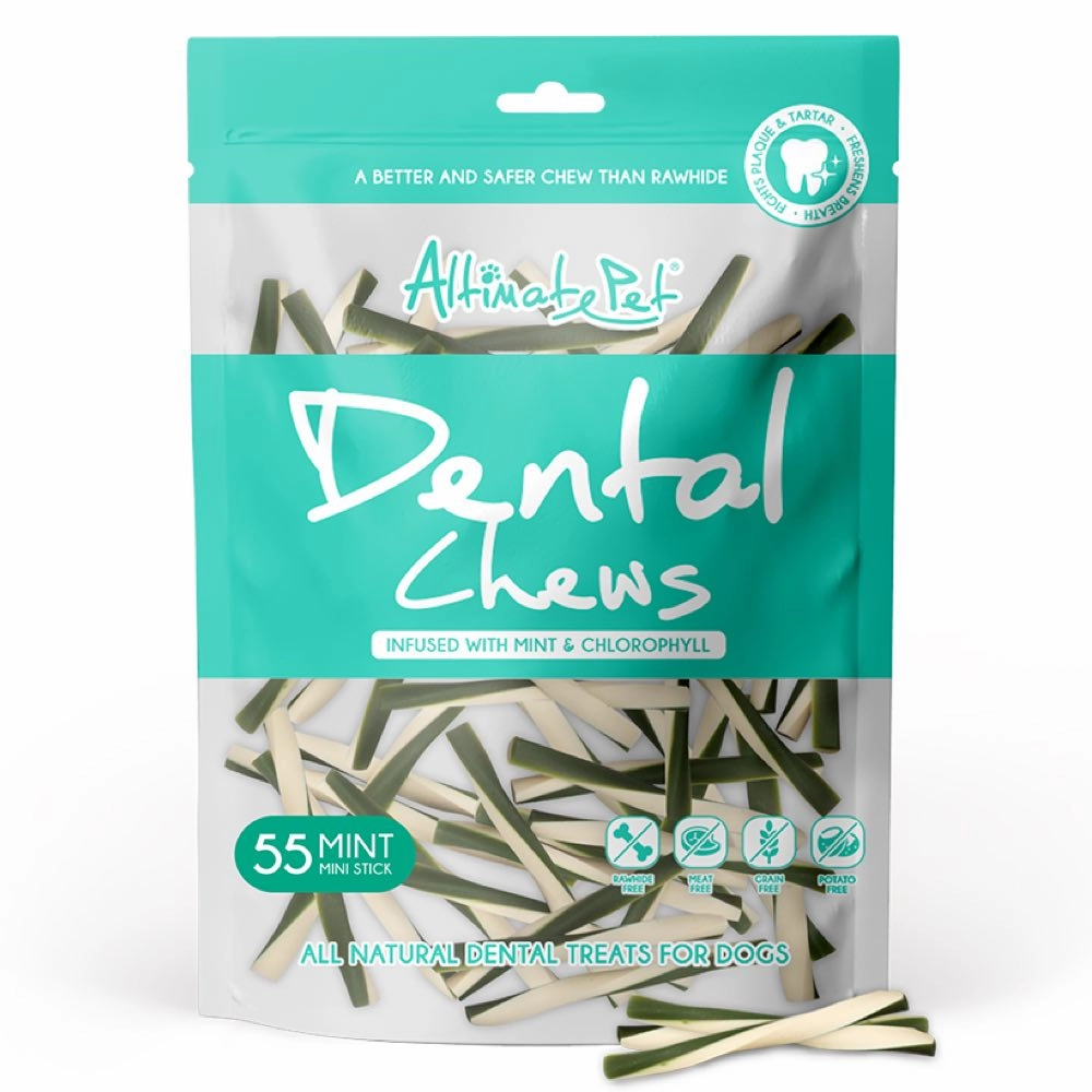 Altimate Pet Mint & Chlorophyll Mini Stick Dental Dog Treats 55pc dog dental snacks,dental bones for dogs,dog oral sticks