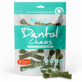 Altimate Pet Mint & Chlorophyll Toothbrush Medium Dental Dog Treats 9pc dog dental snacks,dental bones for dogs,dog oral sticks