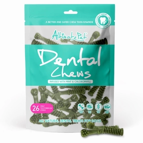 Altimate Pet Mint & Chlorophyll Toothbrush Mini Dental Dog Treats 26pc dog dental snacks,dental bones for dogs,dog oral sticks