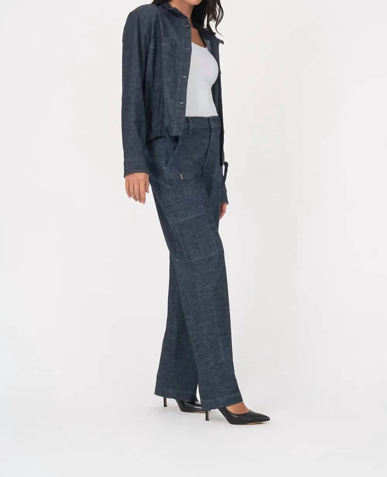Alva Crop Jacket In Denim