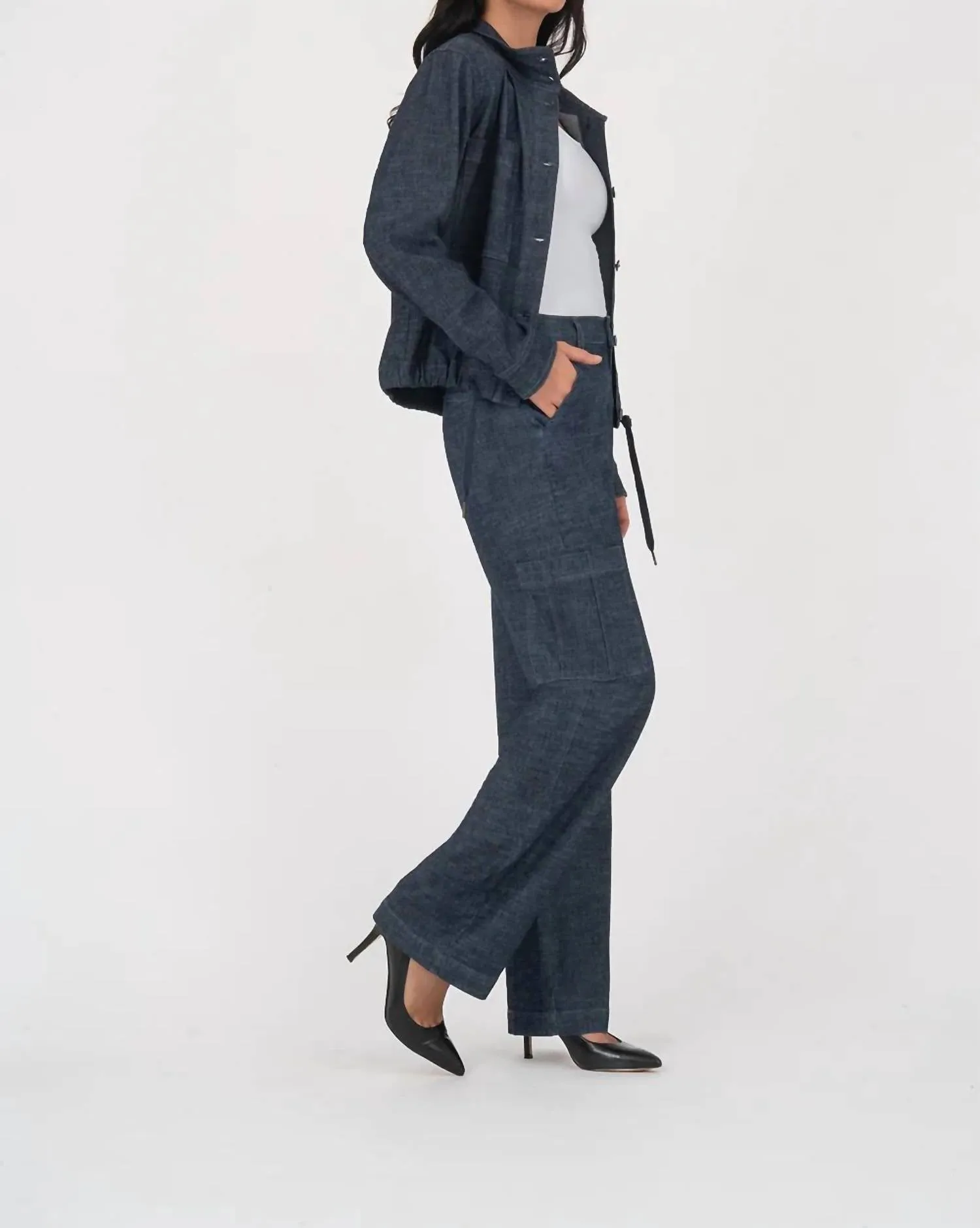 Alva Crop Jacket In Denim