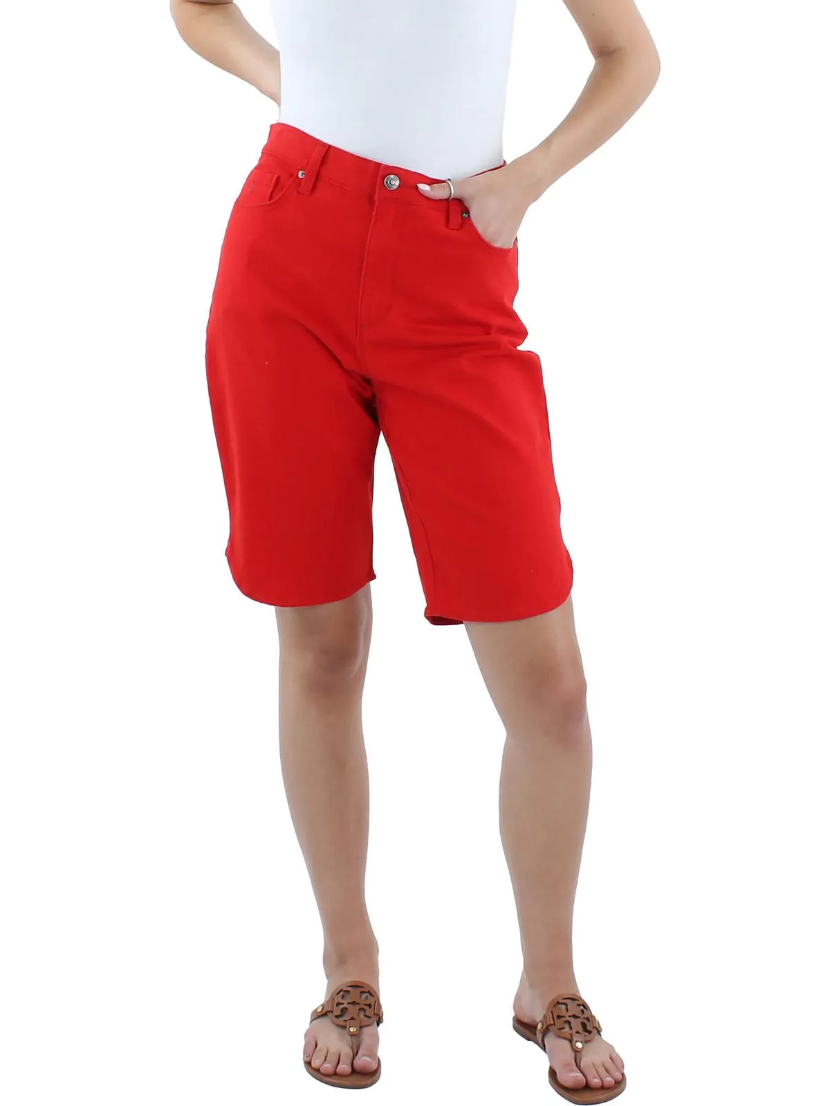 Amanda Womens Denim Bermuda Shorts