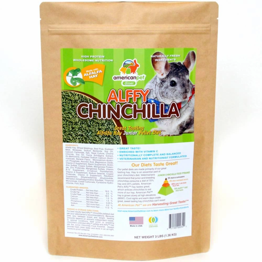 American Pet Diner Alffy Chinchilla Pellet Food 3lb parrot cage,small bird perch,exotic pet bird