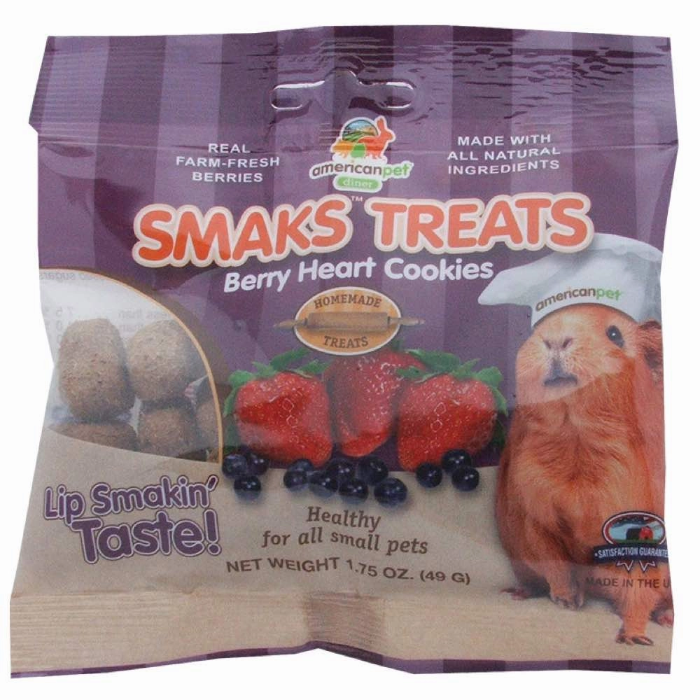 American Pet Diner Smaks Treats Berry Heart Cookies For Small Animals 1.75oz parrot cage,small bird perch,exotic pet bird