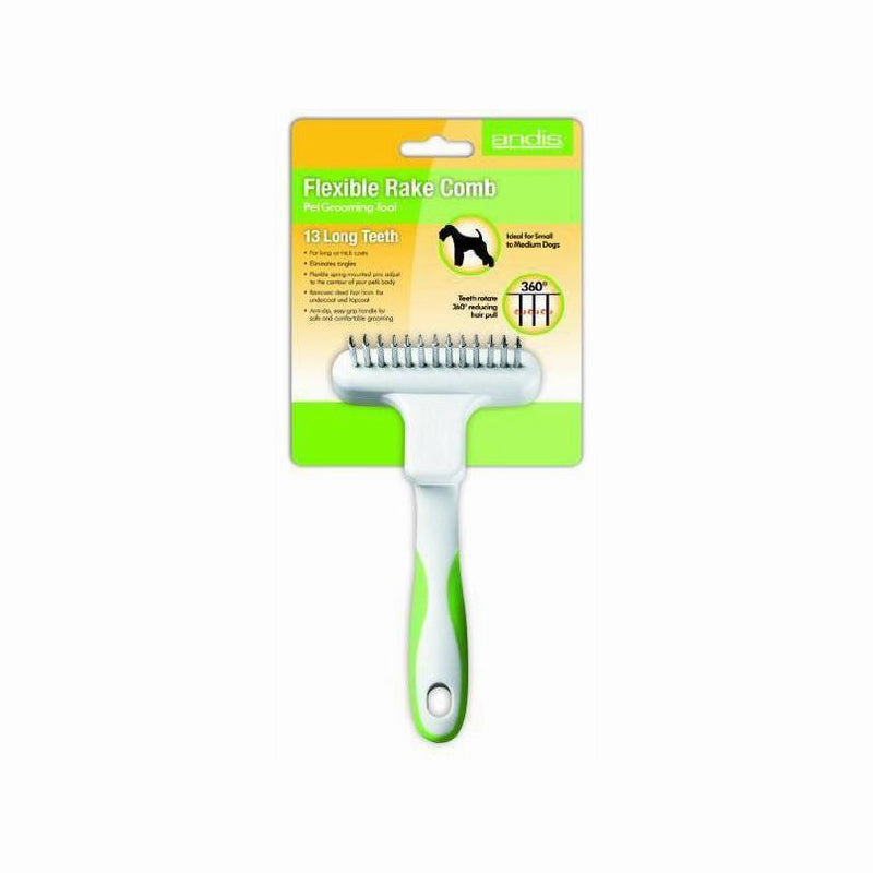 Andis Flexible Rake Comb for Small to Medium Dog dog grooming brush,dog detangler comb,slicker brush dog