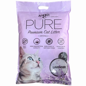 Angel Pure Premium Lavender Crystal Cat Litter 5L clumping cat litter,natural cat litter,dust free cat litter