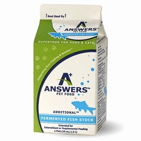 Answers Fermented Fish Stock frozen raw dog food,raw patties for dogs,raw diet dog food