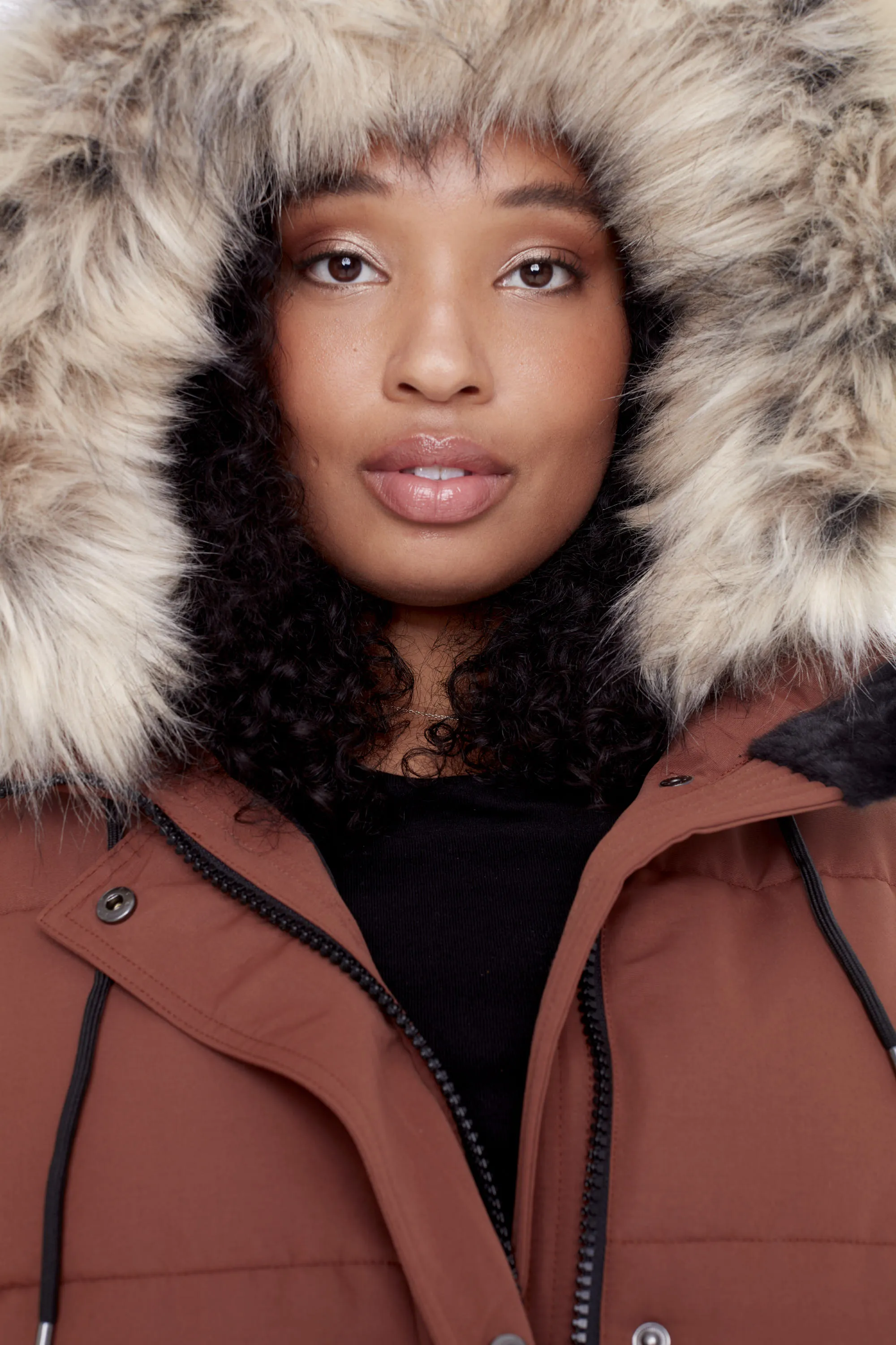 AULAVIK PLUS | WOMEN'S VEGAN DOWN (RECYCLED) MID-LENGTH HOODED PARKA COAT (PLUS SIZE)