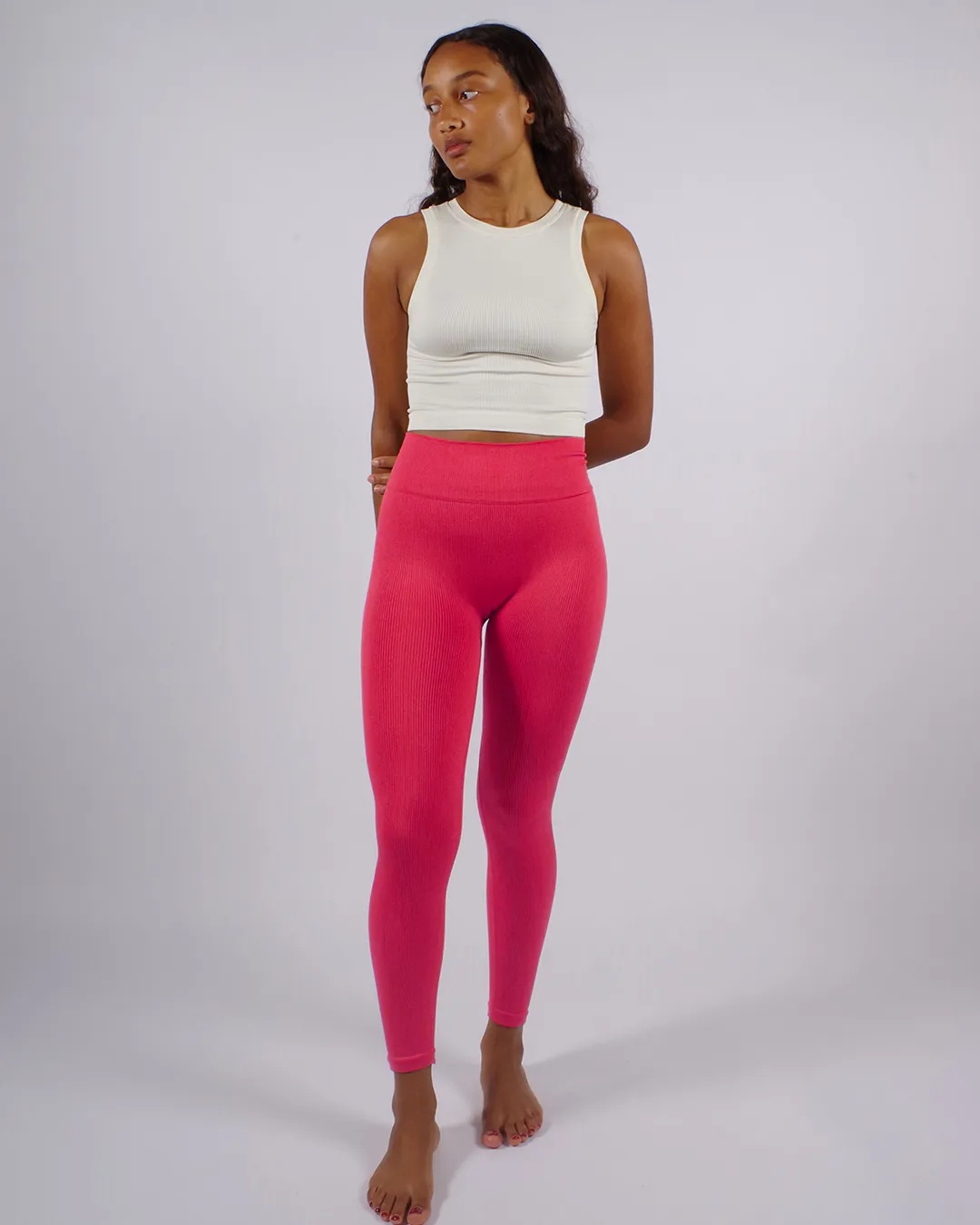 AWAKEN Ribbed Leggings | Cerise