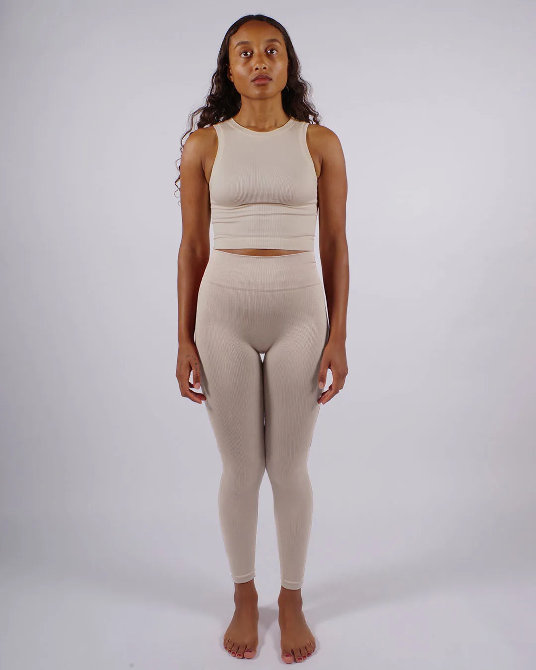 AWAKEN Ribbed Leggings | Taupe