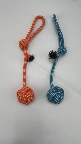 Ball On Rope Dog Toy - 32cm durable dog toy,rope chew toy,interactive dog toy