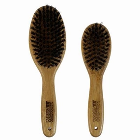Bamboo Groom Oval Bristle Brush w/ Natural Boar Bristles - Small/Medium horse grooming brush,horse shampoo,horse hair care