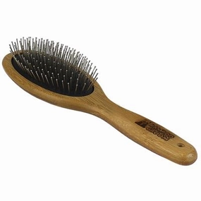 Bamboo Groom Oval Pin Brush w/ Pins - Large horse grooming brush,horse shampoo,horse hair care
