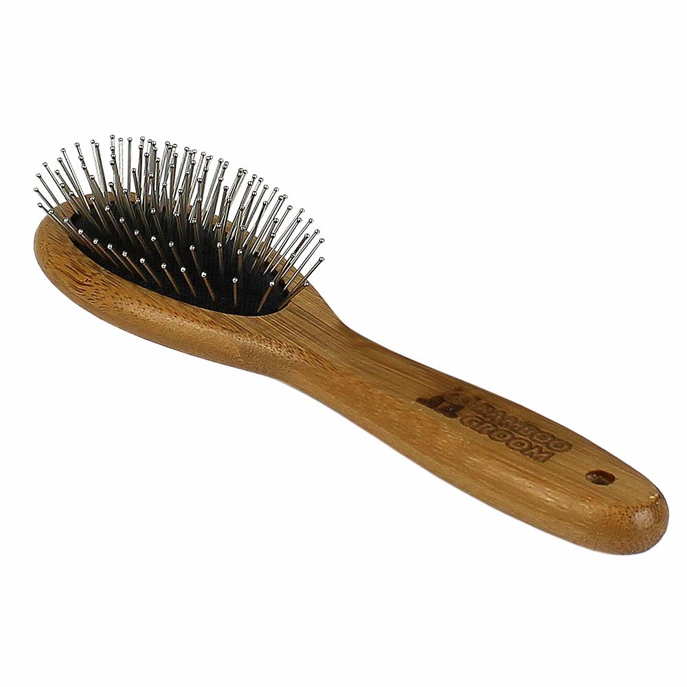 Bamboo Groom Oval Pin Brush w/ Pins - Small/Medium horse grooming brush,horse shampoo,horse hair care