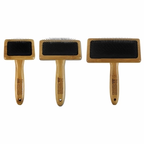 Bamboo Groom Slicker Brush w/ Stainless Steel Pins - Medium horse grooming brush,horse shampoo,horse hair care