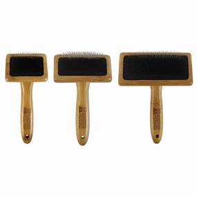 Bamboo Groom Slicker Brush w/ Stainless Steel Pins - Small horse grooming brush,horse shampoo,horse hair care
