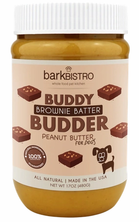 Bark Bistro Brownie Batter Buddy Budder 17oz Jar stainless steel bowl,metal pet feeder,steel water dish