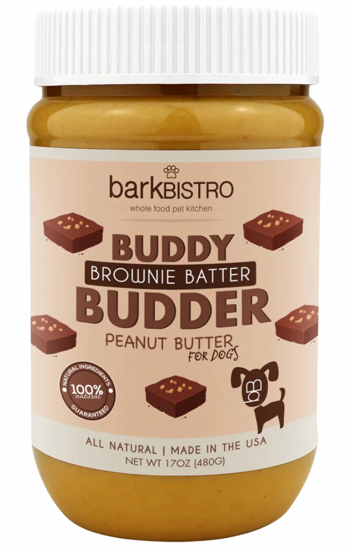 Bark Bistro Brownie Batter Buddy Budder 17oz Jar stainless steel bowl,metal pet feeder,steel water dish