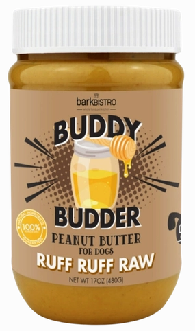 Bark Bistro Ruff Ruff Raw Buddy Budder 17oz Jar stainless steel bowl,metal pet feeder,steel water dish