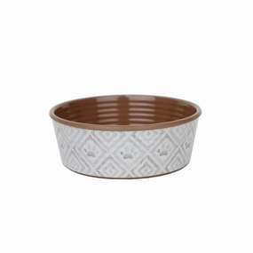 Barkley & Bella Melamine Dog Bowl Ikat Paw Natural dog mattress,dog blanket,dog couch