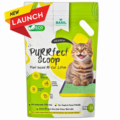Basil Purrfect Green Tea Scented Clumping Cat Litter cat waste,cat garbage bin,cat waste disposal