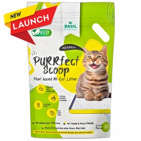 Basil Purrfect Milk Powder Scented Clumping Cat Litter cat waste,cat garbage bin,cat waste disposal
