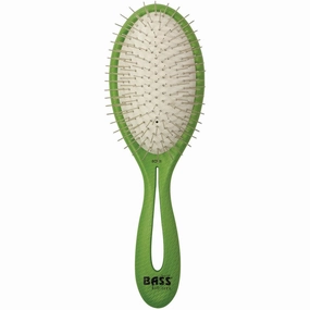 Bass Brushes Bio-Flex Style & Detangle Hair Brush For Cats & Dogs (Green) pet grooming brush,pet comb,detangling brush for pets