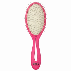 Bass Brushes Bio-Flex Style & Detangle Hair Brush For Cats & Dogs (Pink) pet grooming brush,pet comb,detangling brush for pets