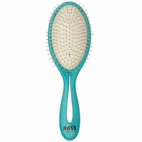 Bass Brushes Bio-Flex Style & Detangle Hair Brush For Cats & Dogs (Teal) pet grooming brush,pet comb,detangling brush for pets