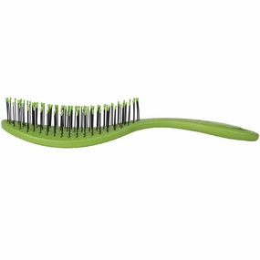 Bass Brushes Bio-Flex Swirl Detangling Hair Brush For Cats & Dogs (Green) pet grooming brush,pet comb,detangling brush for pets