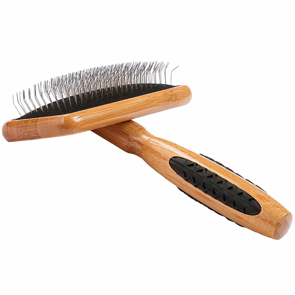 Bass Brushes De-Matting Firm Pin Dark Finish Slicker Brush For Cats & Dogs (Medium) pet grooming brush,pet comb,detangling brush for pets