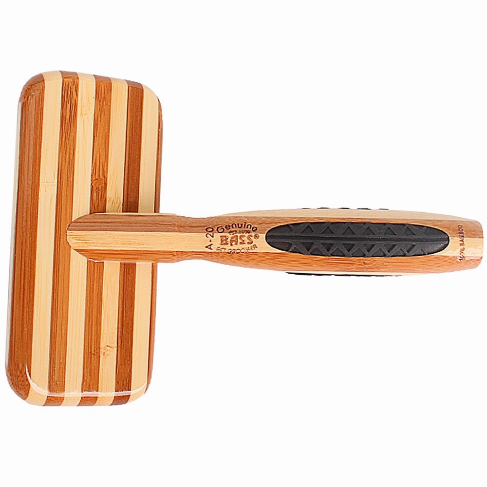 Bass Brushes De-Matting Firm Pin Striped Slicker Brush For Cats & Dogs (Medium)
